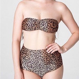American Apparel Cheetah Print Bandeau Swim Top, XS